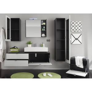 Set mobili da bagno Casi (4 pezzi) Bianco lucido/Grigio