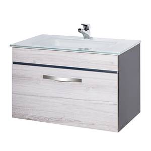 Set mobili da bagno Dusty (4 pezzi) Color antracite/Effetto quercia calcarea