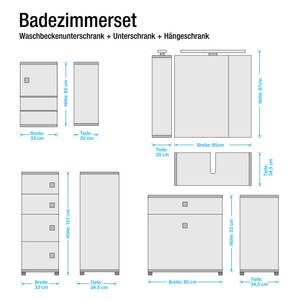 Badezimmerset Genf (3-teilig) Lack Weiß / Weiß