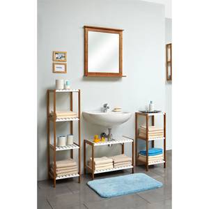 Salle de bain Jakob I Bambou partiellement massif - Bambou / Blanc mat