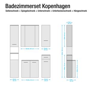 Badkamerset Kopenhagen hoogglans wit/wit - 5-delige set