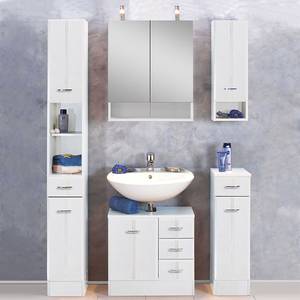 Ensemble meubles de salle de bain Lund Blanc - Ensemble 5 éléments