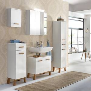 Set di 2 mobili da bagno Venlo Bianco lucido / Rovere