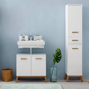 Set di 2 mobili da bagno Venlo Bianco lucido / Rovere