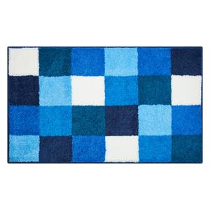 Badmat Bona Checked geweven stof - Blauw - 60x100cm