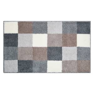 Badmat Bona Checked geweven stof - Heldergrijs - 70x120cm