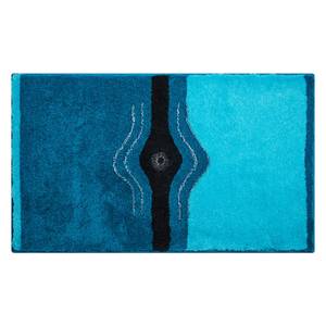 Badmat Crystal Light geweven stof - Marineblauw/aquablauw - 60x100cm