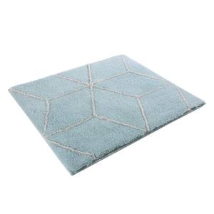 Badmat Flair kunstvezel - Turquoise/wit - 55x65cm