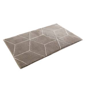 Badmat Flair kunstvezel - Taupe/wit - 70x120cm