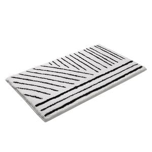 Tapis de bain Funky Fibres synthétiques - Blanc / Noir - 60 x 100 cm