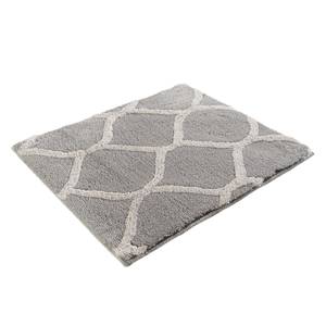 Tapis de bain Oriental Tile Fibres synthétiques - Blanc / Gris - 55 x 65 cm