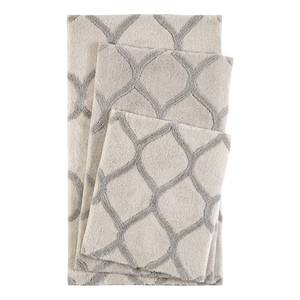 Tapis de bain Oriental Tile Fibres synthétiques - Blanc / Gris - 70 x 120 cm