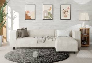 Ecksofa mit Ottomane Mette Beige - Armlehne beidseitig montierbar - Ecke davorstehend rechts