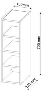 Hängeschrank Fame-Line 38454 Weiß - 15 x 72 x 35 cm