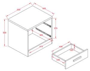 Nachttisch SKAIDO Beige - Holzwerkstoff - 40 x 50 x 50 cm