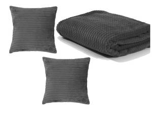 Set Plaid und zwei Kissenhüllen Glenn Grau - Textil - 140 x 2 x 200 cm