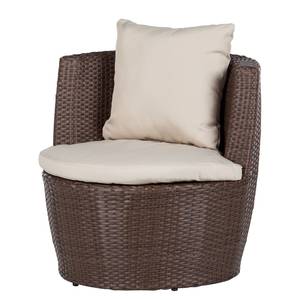 Balkonset Rattanesco Puca (3-delig) polyrotan/textiel - bruin/beige