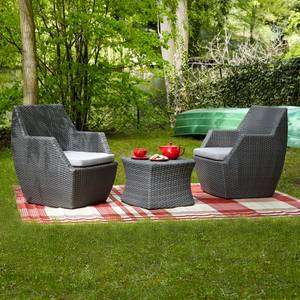 Balkongruppe Paradise Lounge (3-teilig) Polyrattan - Grau