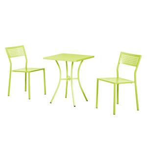 Set mobili da giardino Pini (3 pezzi) Acciaio - Verde chiaro