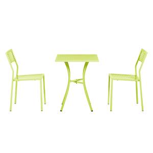 Set mobili da giardino Pini (3 pezzi) Acciaio - Verde chiaro