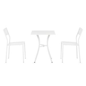 Set mobili da giardino Pini (3 pezzi) Acciaio - Bianco