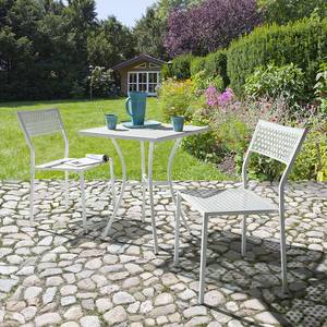 Set mobili da giardino Pini (3 pezzi) Acciaio - Bianco