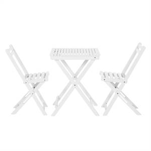 Set mobili da balcone Betty Sue 4 pezzi - Legno massello di acacia, bianco Set da balcone Betty Sue (3 pezzi) - Legno massello di acacia - Bianco