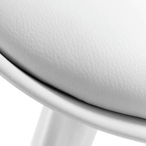 Tabouret de bar Batya (lot 2) kunststof/kunstleer - Blanc