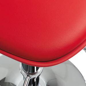 Chaises de bar Batya (lot de 2) Matière synthétique / Acier inoxydable - Rouge