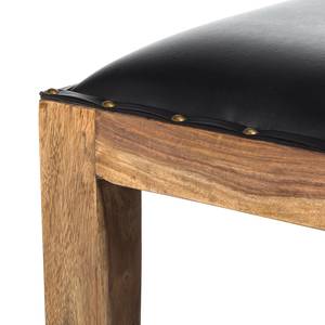 Tabouret de bar Bombay I Sheesham massif - Naturel / Noir