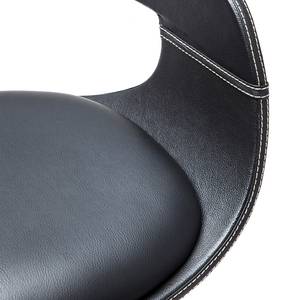 Tabouret de bar Costa Imitation cuir / Acier inoxydable - Noir