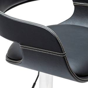 Tabouret de bar Costa Imitation cuir / Acier inoxydable - Noir