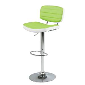 Tabouret de bar Coulter (lot 2) Imitation cuir - Vert pomme / Blanc