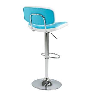 Tabouret de bar Coulter (lot 2) Imitation cuir - Blanc / Bleu clair