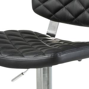 Tabouret de bar Dirdal (lot 2) Imitation cuir - Noir / Chrome