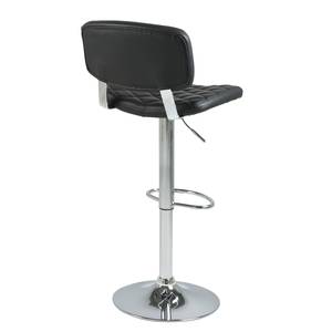 Tabouret de bar Dirdal (lot 2) Imitation cuir - Noir / Chrome