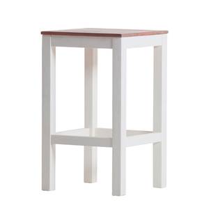 Tabouret de bar Doral Acacia massif Marron / Blanc