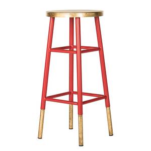 Barkruk Druva I ijzer - Rood/Goudkleurig - Hoogte: 76 cm