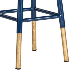 Tabouret de bar Druva I Fer - Bleu / Doré - Hauteur : 61 cm