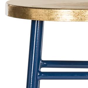 Tabouret de bar Druva I Fer - Bleu / Doré - Hauteur : 61 cm