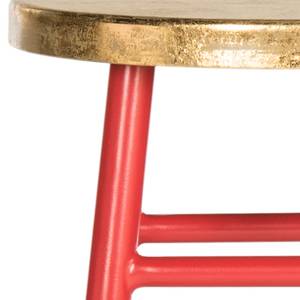 Tabouret de bar Druva I Fer - Rouge / Doré - Hauteur : 61 cm