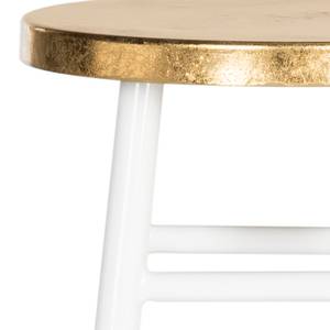 Tabouret de bar Druva I Fer - Blanc / Doré - Hauteur : 61 cm