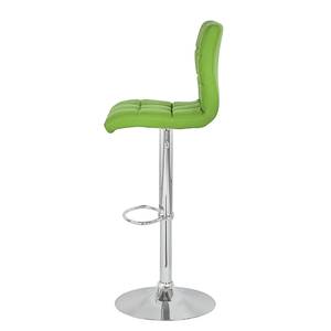 Tabouret de bar Fitzgerald Imitation cuir - Vert pomme / Chrome - 1 tabouret