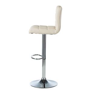 Tabouret de bar Fitzgerald Imitation cuir - Crème / Chrome - 1 tabouret