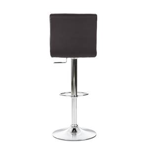 Tabouret de bar Fitzgerald Imitation cuir - Marron foncé / Chrome - 1 tabouret