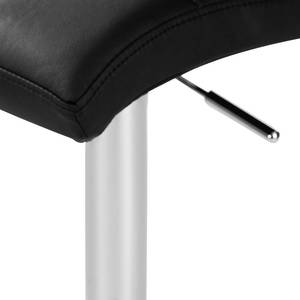 Tabouret de bar Fitzgerald Imitation cuir - Noir / Chrome - 1 tabouret