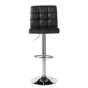 Tabouret de bar Fitzgerald Imitation cuir - Noir / Chrome - 1 tabouret