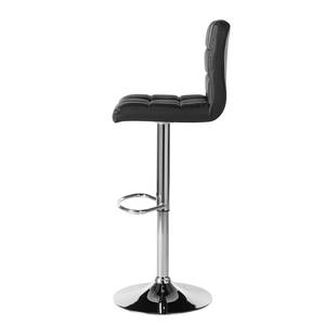 Tabouret de bar Fitzgerald Imitation cuir - Noir / Chrome - 1 tabouret