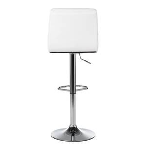 Tabouret de bar Fitzgerald Imitation cuir - Blanc / Chrome - 1 tabouret