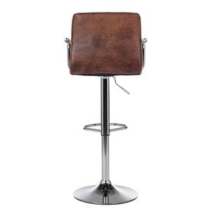 Chaise de bar Fitzgerald Imitation cuir - Marron vieilli / Chrome - 1 chaise